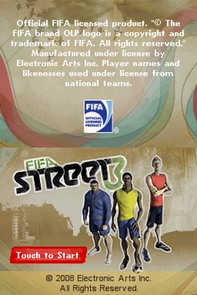 FIFA Street 3 (Europe) (En,Fr,De,Es,It) (Rev 1) screen shot title